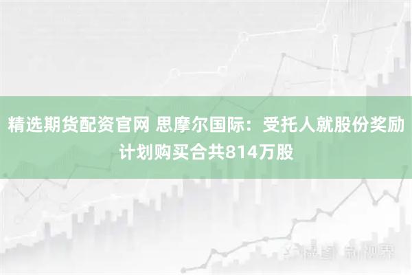 精选期货配资官网 思摩尔国际：受托人就股份奖励计划购买合共814万股